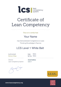 Lean White Belt certificaat